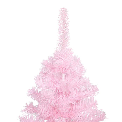 vidaXL Artificial Pre-lit Christmas Tree with Ball Set Pink 210 cm PVC