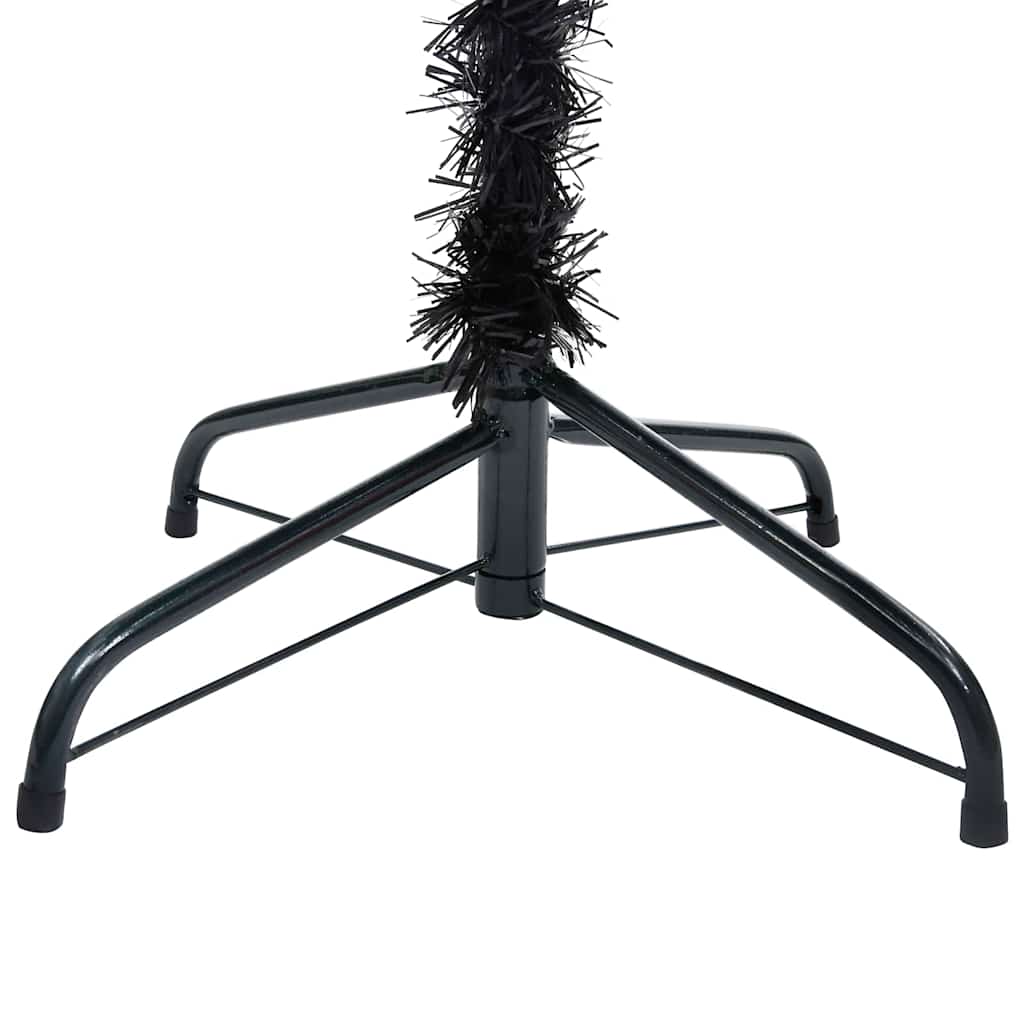 vidaXL Artificial Pre-lit Christmas Tree with Ball Set Black 240 cm PVC