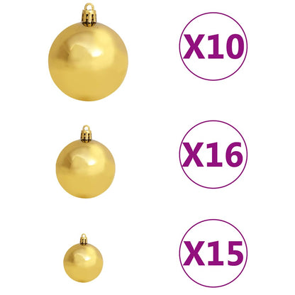 vidaXL Artificial Christmas Tree with LEDs&Ball Set&Pinecones 210 cm