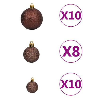vidaXL Artificial Pre-lit Christmas Tree with Ball Set Green 210 cm PVC