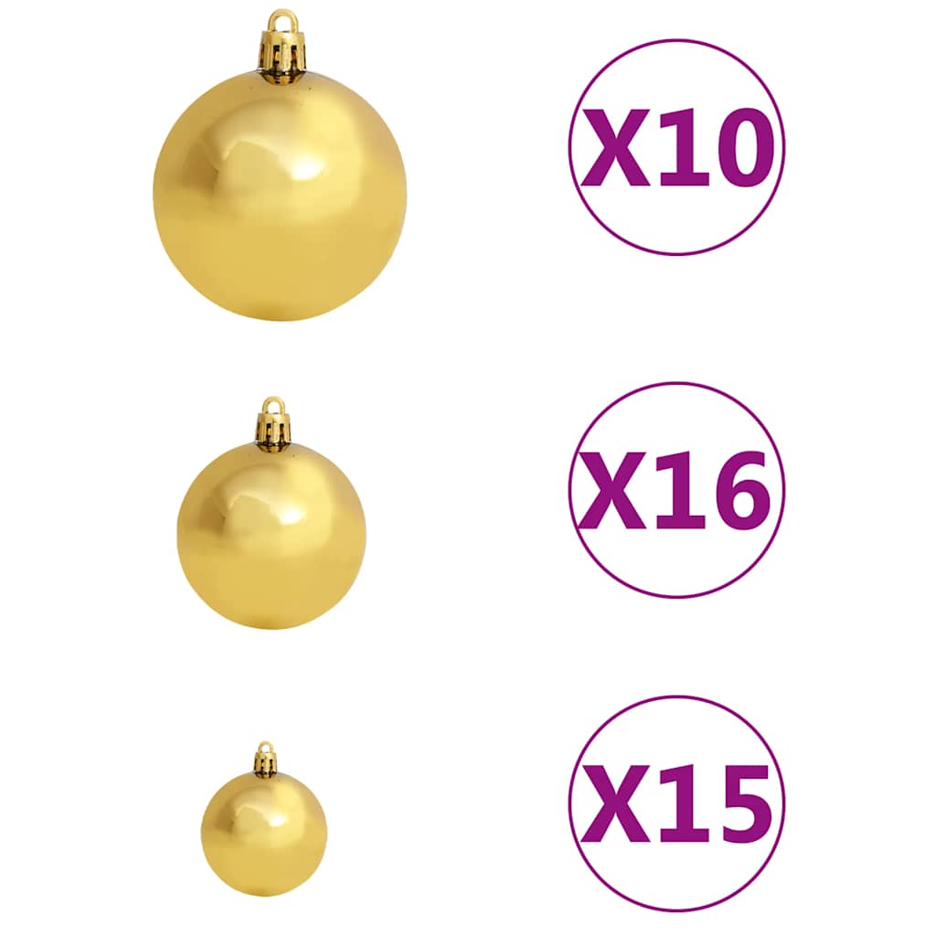 vidaXL Artificial Pre-lit Christmas Tree with Ball Set Green 240 cm