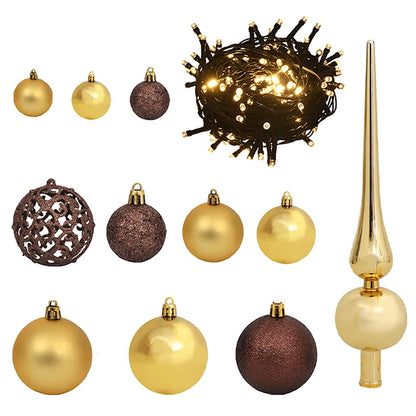 vidaXL Artificial Pre-lit Christmas Tree with Ball Set White 180 cm PVC