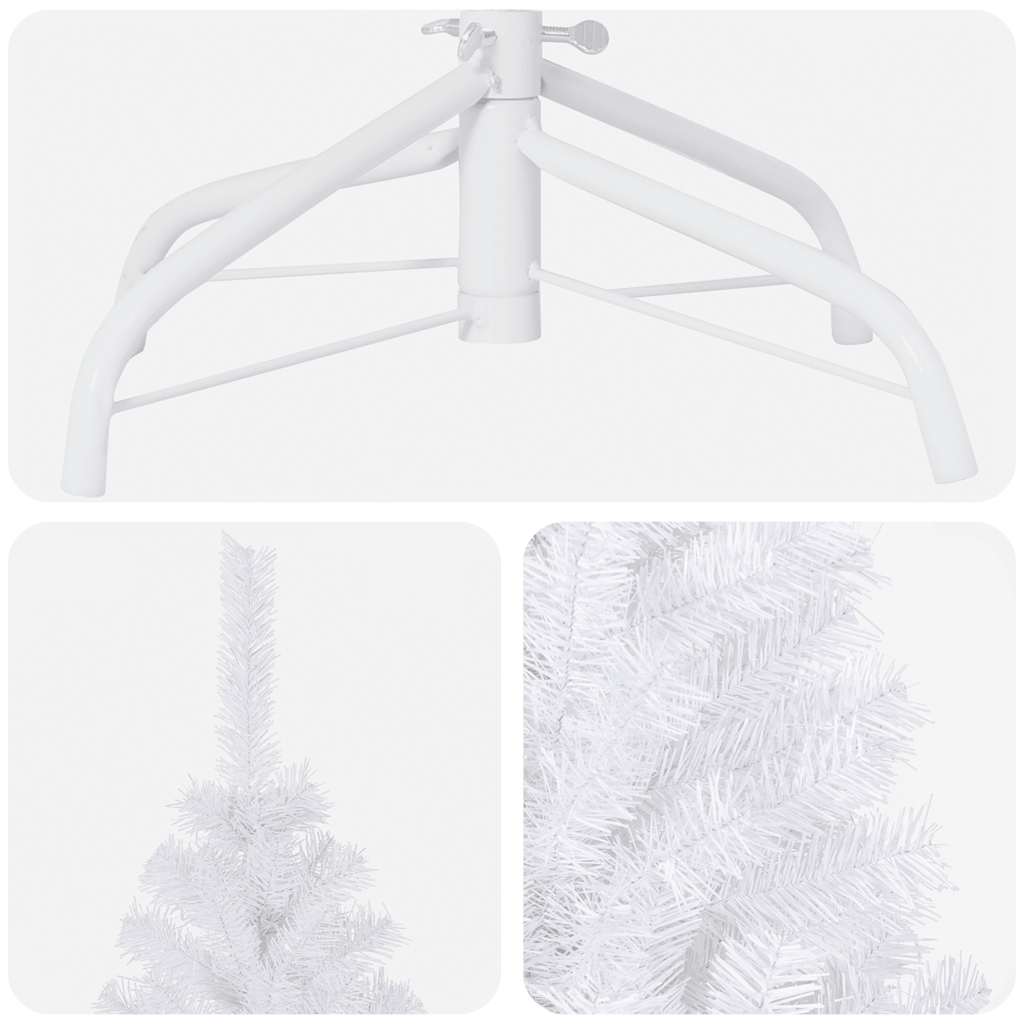 vidaXL Artificial Pre-lit Christmas Tree with Ball Set White 180 cm PVC