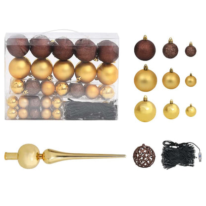 vidaXL Artificial Pre-lit Christmas Tree with Ball Set White 210 cm