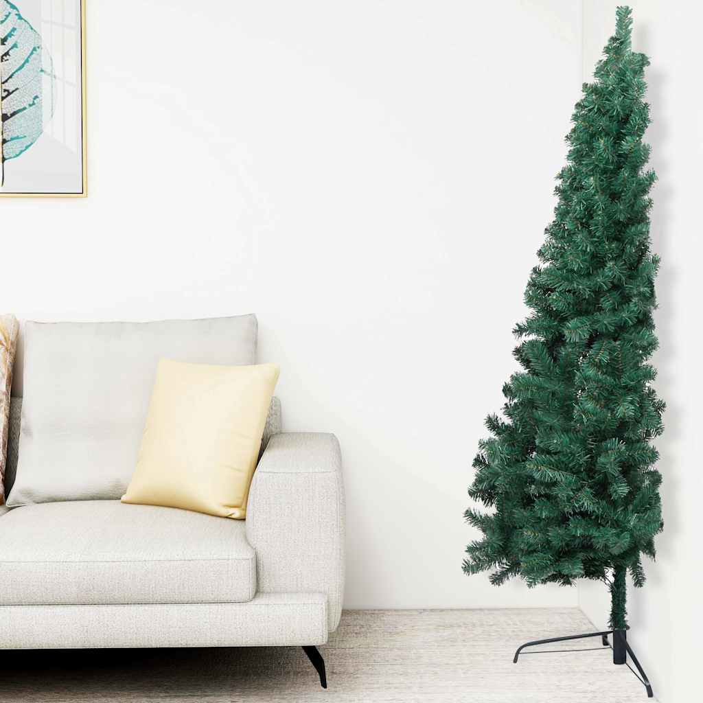 vidaXL Artificial Half Pre-lit Christmas Tree Ball Set Green 210 cm