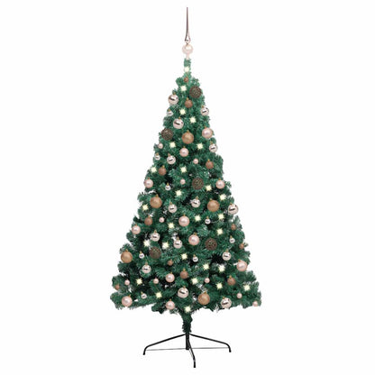 vidaXL Artificial Half Pre-lit Christmas Tree Ball Set Green 240 cm