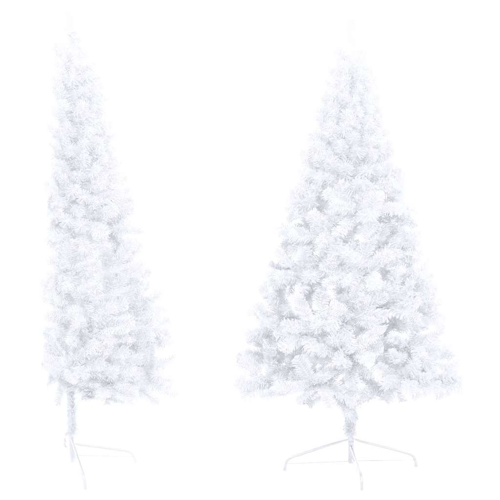vidaXL Artificial Half Pre-lit Christmas Tree with Ball Set White 120 cm