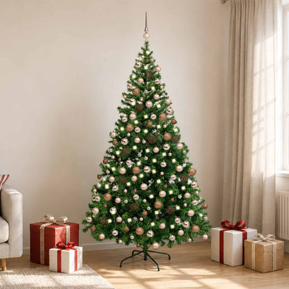 vidaXL Artificial Pre-lit Christmas Tree with Ball Set 210cm 910 Branches