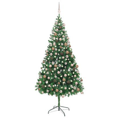 vidaXL Artificial Pre-lit Christmas Tree with Ball Set 210cm 910 Branches