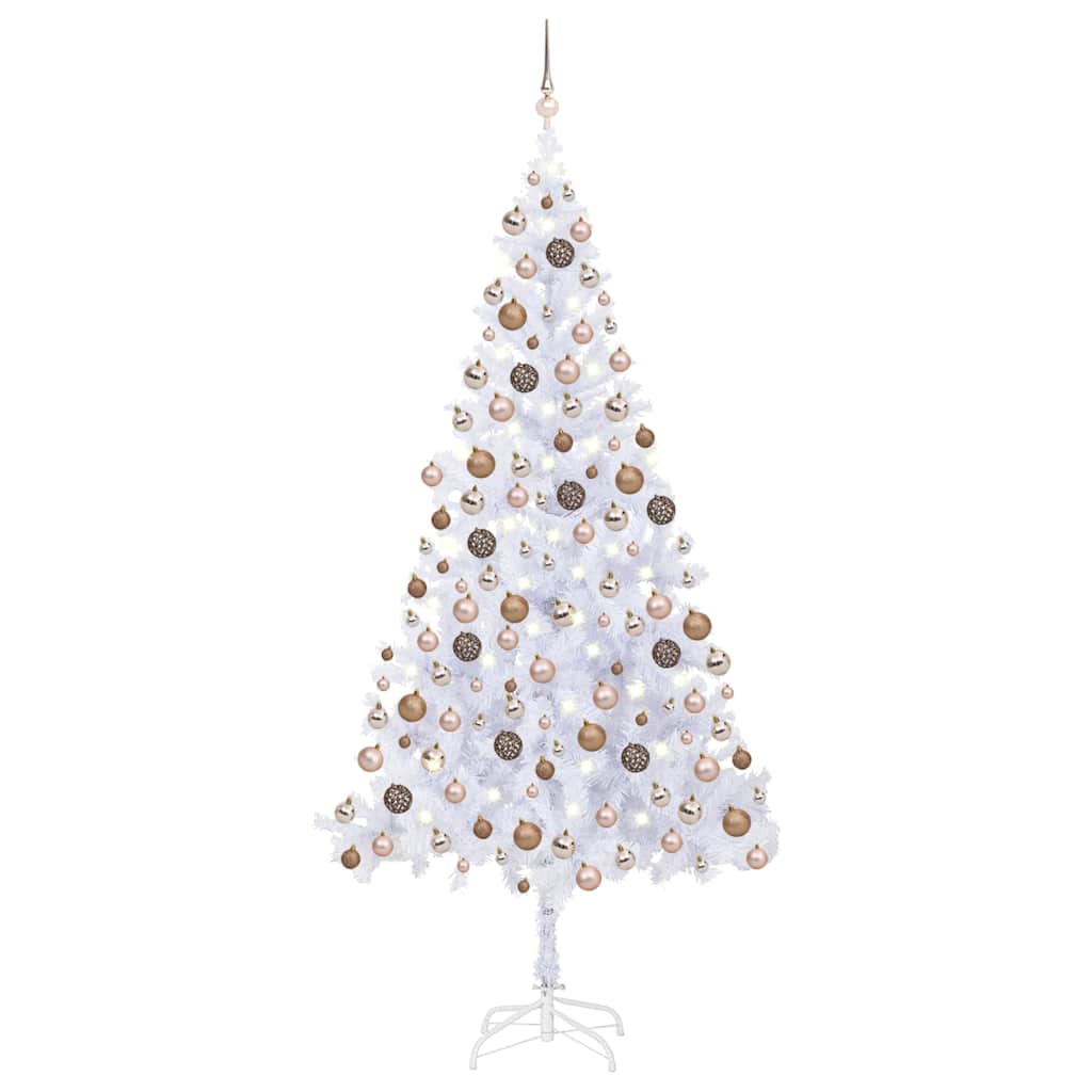 vidaXL Artificial Pre-lit Christmas Tree with Ball Set 210cm 910 Branches