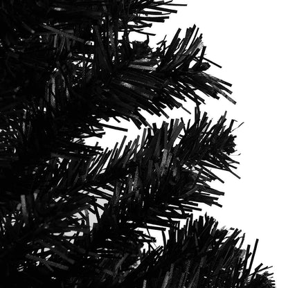 vidaXL Artificial Pre-lit Christmas Tree with Ball Set Black 180 cm PVC