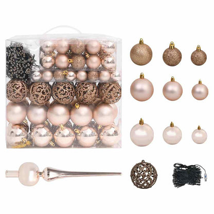vidaXL Artificial Pre-lit Christmas Tree with Ball Set Black 240 cm PVC