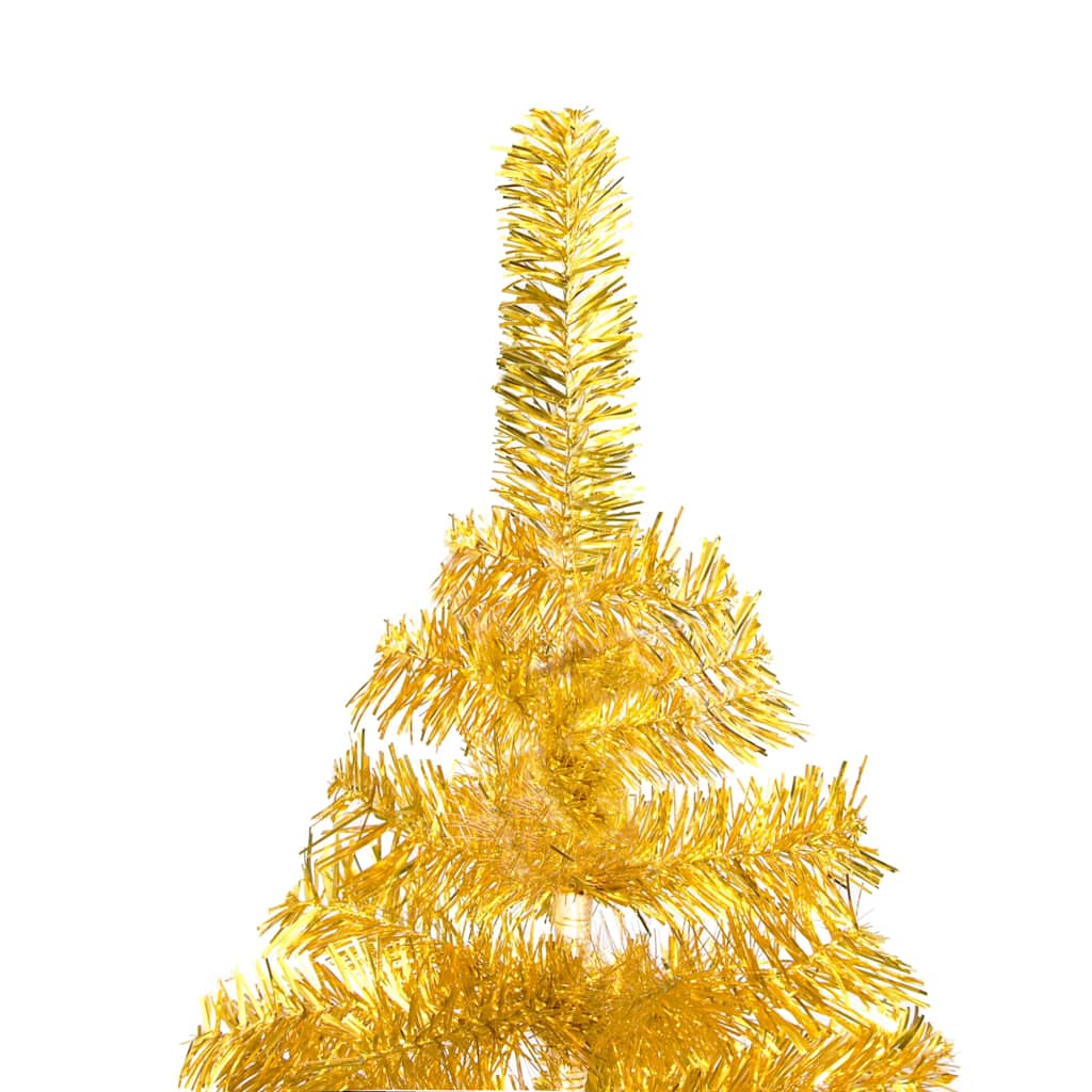 vidaXL Artificial Pre-lit Christmas Tree with Ball Set Gold 210 cm PET