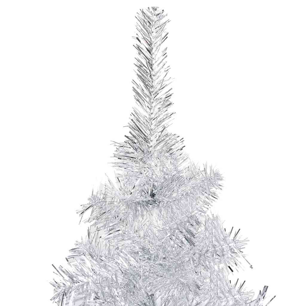 vidaXL Artificial Pre-lit Christmas Tree with Ball Set Silver 120 cm