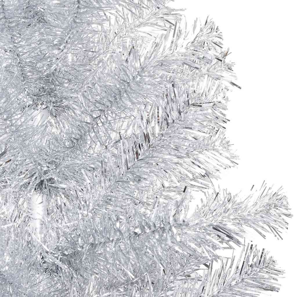 vidaXL Artificial Pre-lit Christmas Tree with Ball Set Silver 120 cm