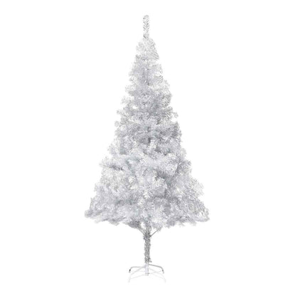 vidaXL Artificial Pre-lit Christmas Tree with Ball Set Silver 180 cm PET