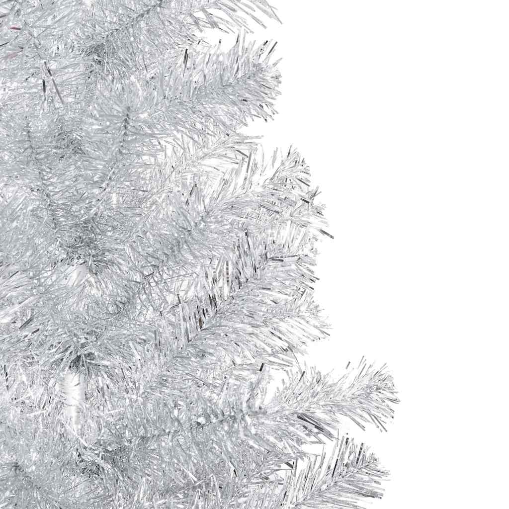 vidaXL Artificial Pre-lit Christmas Tree with Ball Set Silver 210 cm PET