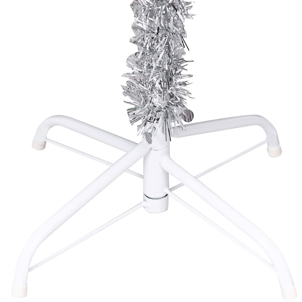 vidaXL Artificial Pre-lit Christmas Tree with Ball Set Silver 210 cm PET
