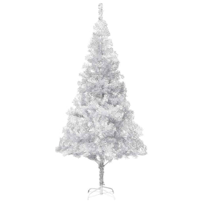 vidaXL Artificial Pre-lit Christmas Tree with Ball Set Silver 240 cm PET