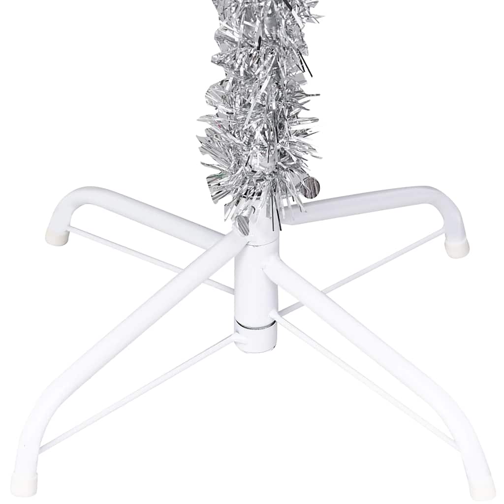 vidaXL Artificial Pre-lit Christmas Tree with Ball Set Silver 240 cm PET