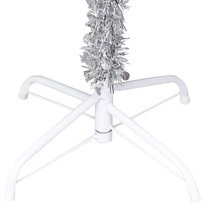 vidaXL Artificial Pre-lit Christmas Tree with Ball Set Silver 240 cm PET