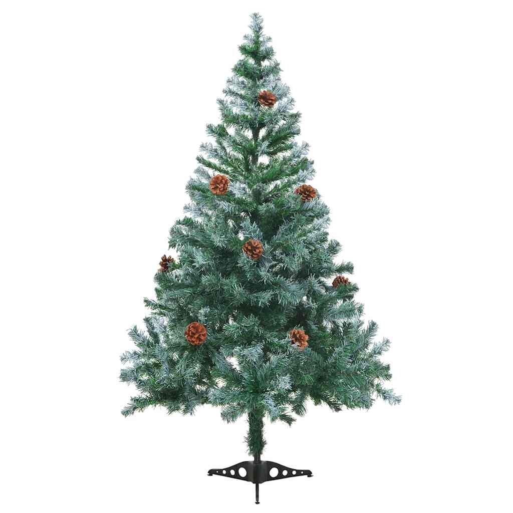 vidaXL Frosted Pre-lit Christmas Tree with Ball Set Pinecones 150 cm