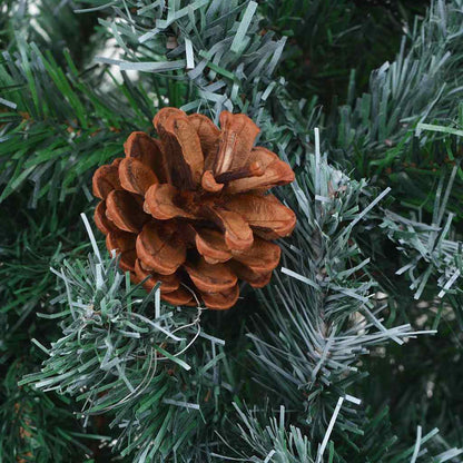 vidaXL Frosted Pre-lit Christmas Tree with Ball Set Pinecones 150 cm