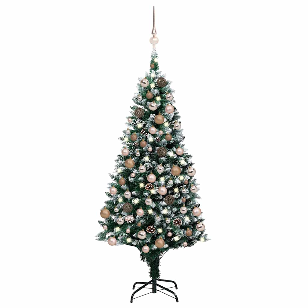 vidaXL Artificial Christmas Tree with LEDs&Ball Set&Pine Cones 150 cm