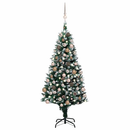vidaXL Artificial Christmas Tree with LEDs&Ball Set&Pine Cones 150 cm