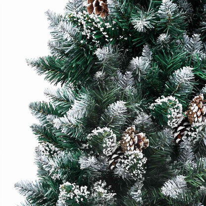 vidaXL Artificial Christmas Tree with LEDs&Ball Set&Pine Cones 180 cm