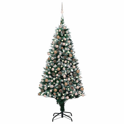 vidaXL Artificial Christmas Tree with LEDs&Ball Set&Pine Cones 240 cm