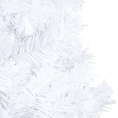 vidaXL Artificial Pre-lit Christmas Tree with Ball Set White 210 cm PVC