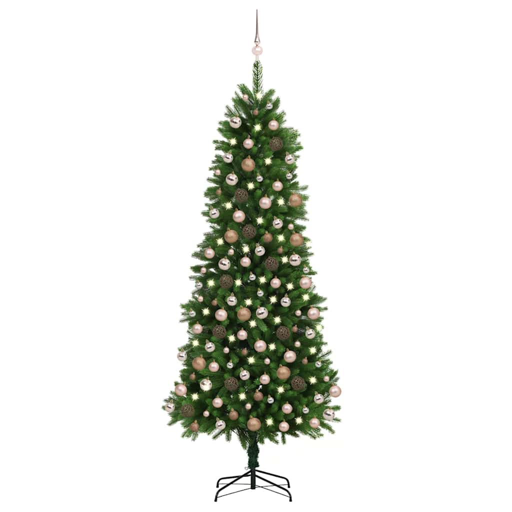 vidaXL Artificial Pre-lit Christmas Tree with Ball Set 240 cm Green