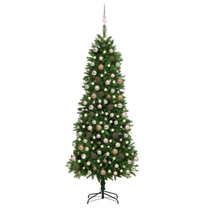vidaXL Artificial Pre-lit Christmas Tree with Ball Set 240 cm Green