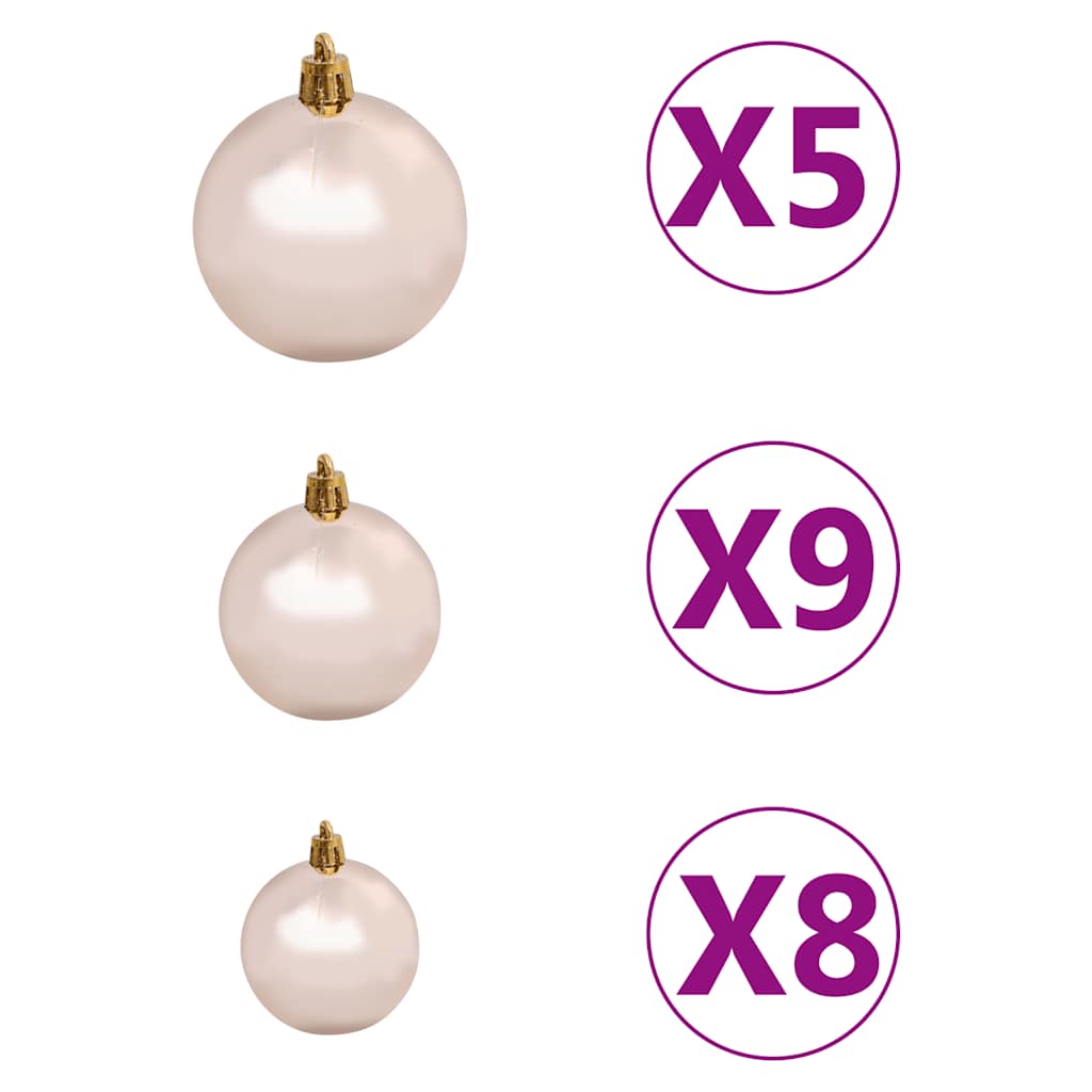 vidaXL Nordmann Fir Artificial Christmas Tree LED&Ball Set Green 180cm