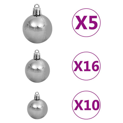 vidaXL Artificial Pre-lit Christmas Tree with Ball Set L 240 cm White