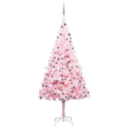vidaXL Artificial Christmas Tree | Pink | PVC | Medium | Faux Tree | Cone-shaped