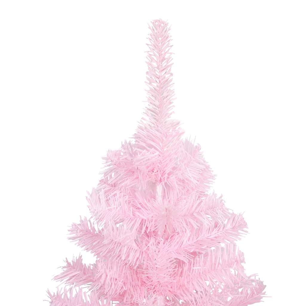 vidaXL Artificial Pre-lit Christmas Tree with Ball Set Pink 240 cm PVC