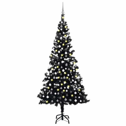 vidaXL Artificial Christmas Tree | Black | PVC | Large