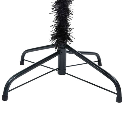 vidaXL Artificial Pre-lit Christmas Tree with Ball Set Black 210cm PVC