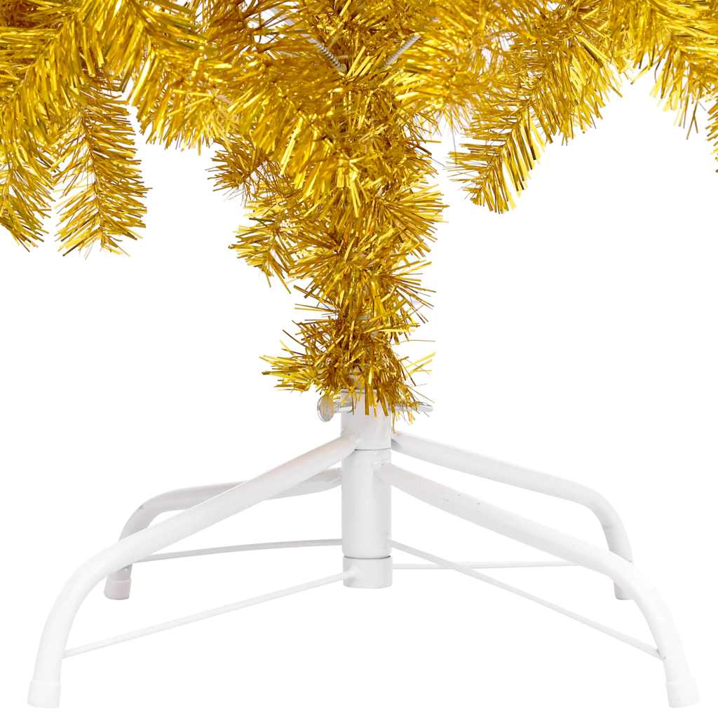 vidaXL Artificial Pre-lit Christmas Tree with Ball Set Gold 150 cm PET