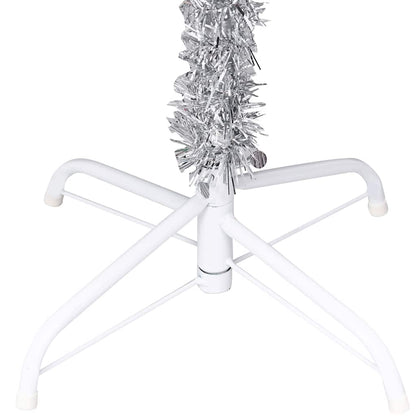 vidaXL Artificial Pre-lit Christmas Tree with Ball Set Silver 210 cm PET