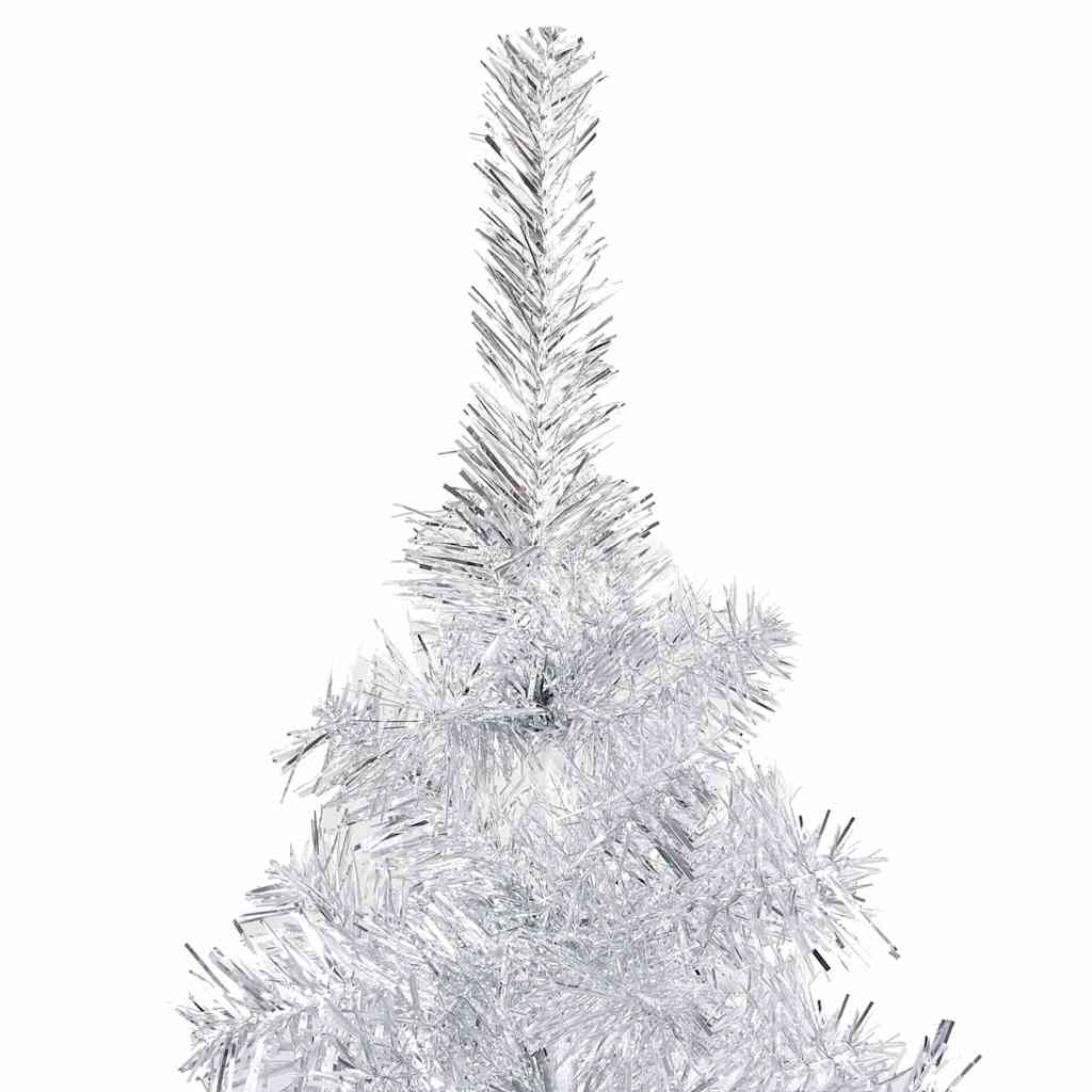vidaXL Artificial Pre-lit Christmas Tree with Ball Set Silver 240 cm PET