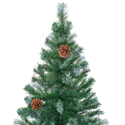 vidaXL Artificial Pre-lit Christmas Tree with Ball Set Pinecones 210 cm
