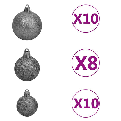 vidaXL Artificial Pre-lit Christmas Tree with Ball Set Pinecones 210 cm