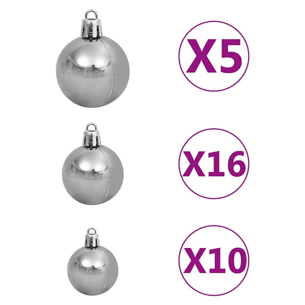 vidaXL Artificial Christmas Tree with LEDs&Ball Set&Pine Cones 240 cm