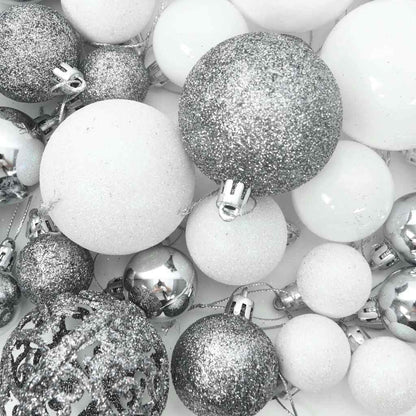vidaXL Artificial Pre-lit Christmas Tree with Ball Set White 180 cm PVC