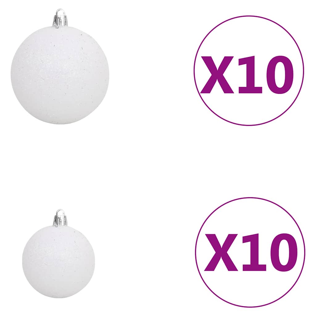 vidaXL Artificial Pre-lit Christmas Tree with Ball Set White 240 cm
