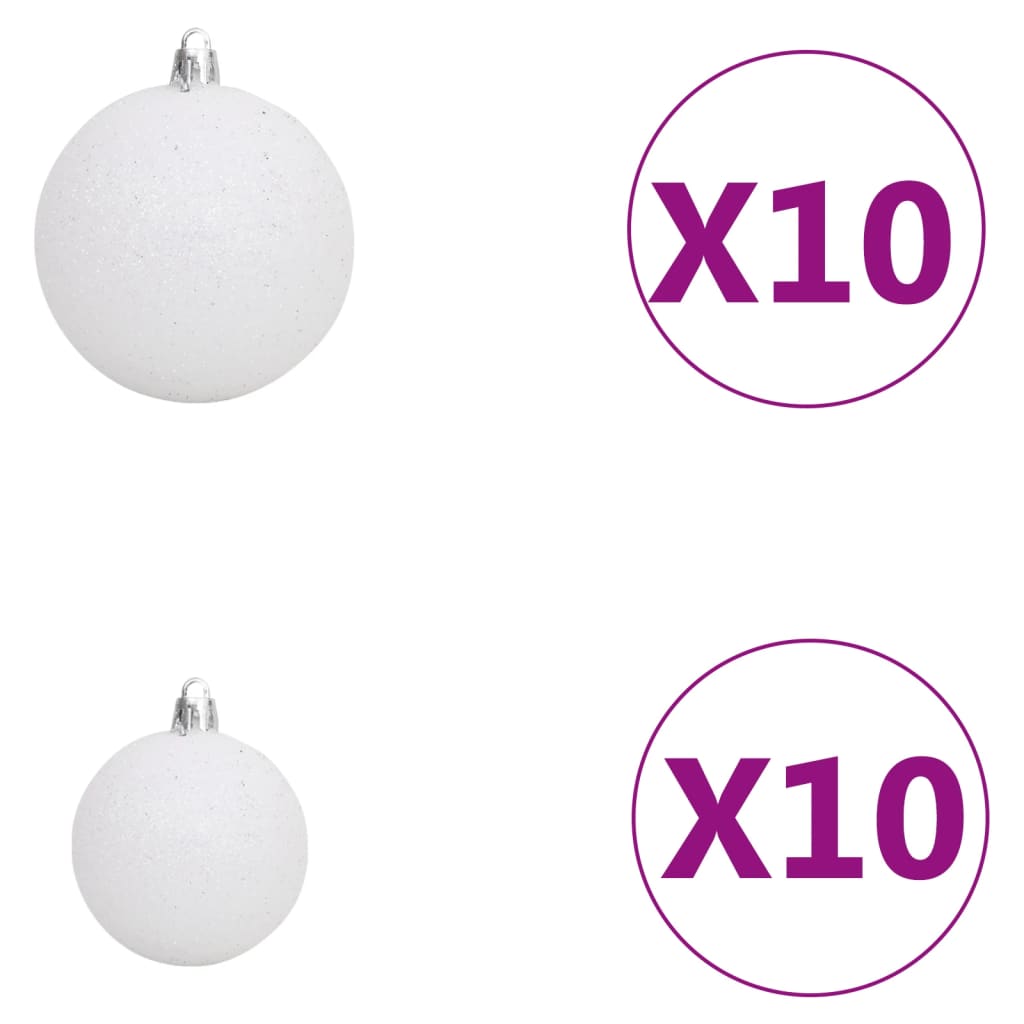 vidaXL Artificial Pre-lit Christmas Tree with Ball Set White 240 cm