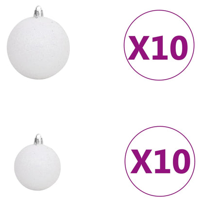 vidaXL Artificial Pre-lit Christmas Tree with Ball Set White 240 cm